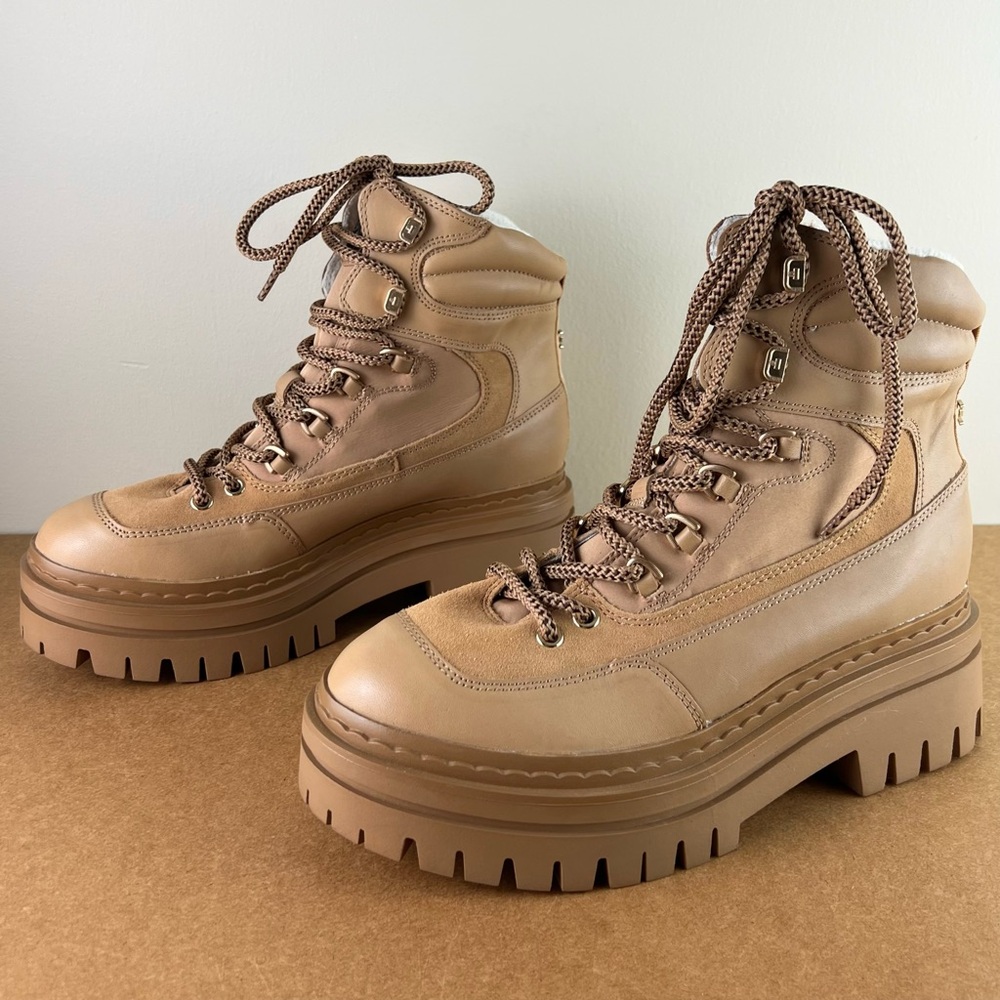 NEW SAM EDELMAN TAN COMBAT BOOTS - Picture 8 of 11